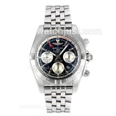 Breitling Chronomat Evolution Working GMT Chronograph Swiss Valjoux 7750 Movement with Black Dial S/S-2012 New Version