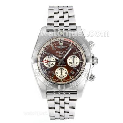 Breitling Chronomat Evolution Working GMT Chronograph Swiss Valjoux 7750 Movement with Brown Dial S/S-2012 New Version