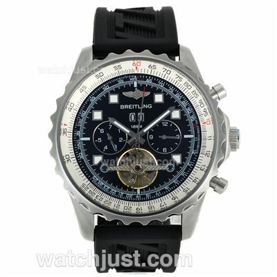 Breitling Chronospace Tourbillon Automatic with Black Dial-Rubber Strap