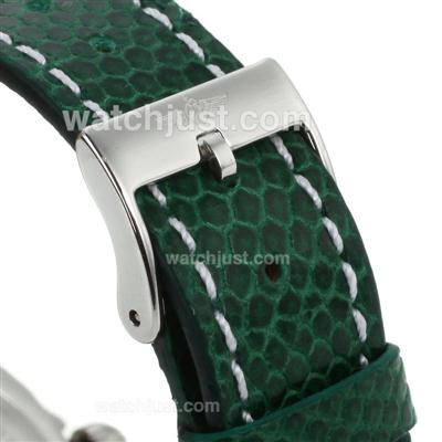 Breitling Cockpit with MOP Dial-Green Leather Strap