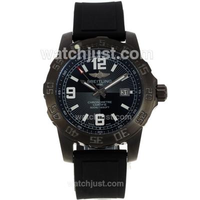 Breitling Colt PVD Case with Black Dial-Rubber Strap