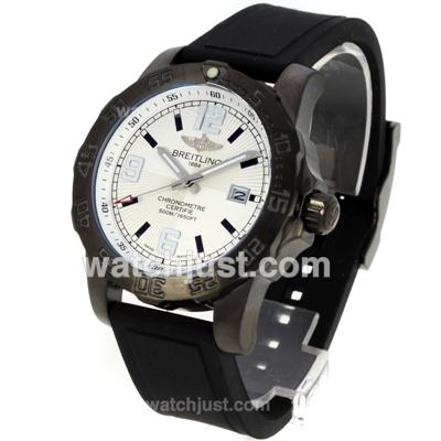 Breitling Colt PVD Case with White Dial-Rubber Strap