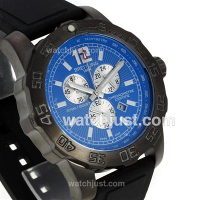 Breitling Colt Working Chronograph PVD Case with Blue Dial-Rubber Strap