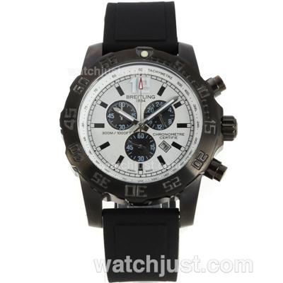 Breitling Colt Working Chronograph PVD Case with White Dial-Rubber Strap