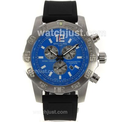 Breitling Colt Working Chronograph with Blue Dial-Rubber Strap