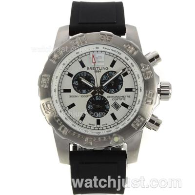 Breitling Colt Working Chronograph with White Dial-Rubber Strap