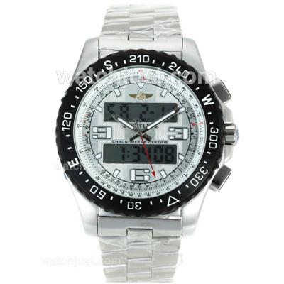 Breitling Emergency Digital Displayer PVD Bezel with White Dial S/S