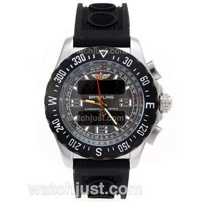 Breitling Emergency Digital Displayer PVD Case with Gray Dial-Rubber Strap