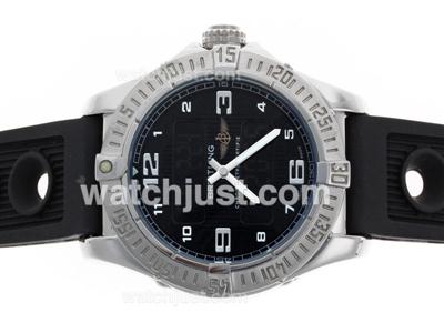 Breitling Emergency Digital Displayer with Black Dial-Rubber Strap