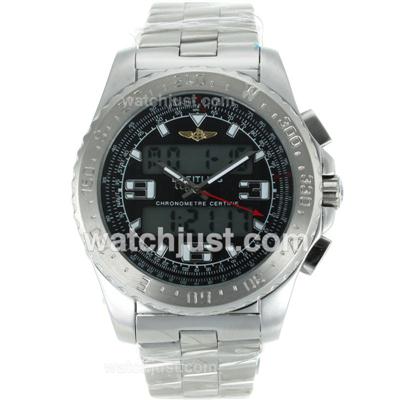 Breitling Emergency Digital Displayer with Black Dial S/S