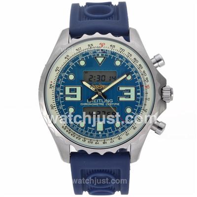 Breitling Emergency Digital Displayer with Blue Dial-Rubber Strap