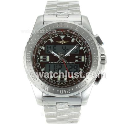 Breitling Emergency Digital Displayer with Brown Dial S/S