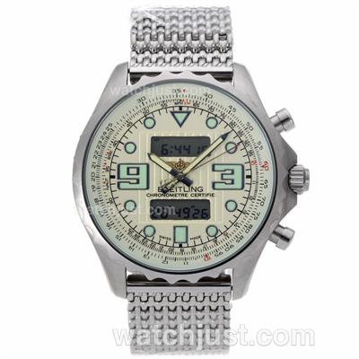 Breitling Emergency Digital Displayer with White Dial S/S