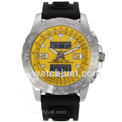 Breitling Emergency Digital Displayer with Yellow Dial-Rubber Strap