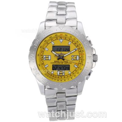 Breitling Emergency Digital Displayer with Yellow Dial S/S