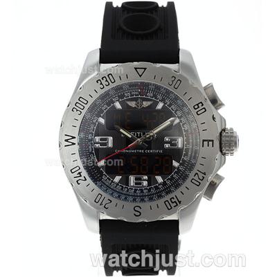 Breitling Emergency Digital Player with Black Dial-Rubber Strap