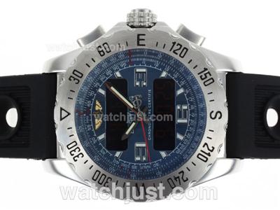 Breitling Emergency Digital Player with Blue Dial-Rubber Strap