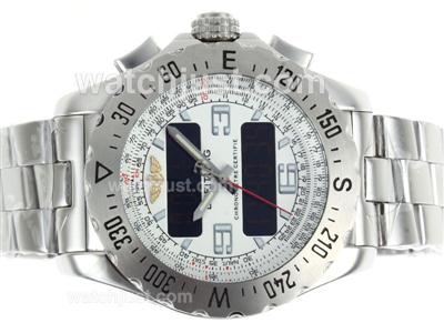 Breitling Emergency Digital Player with White Dial S/S