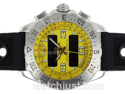 Breitling Emergency Digital Player with Yellow Dial-Rubber Strap