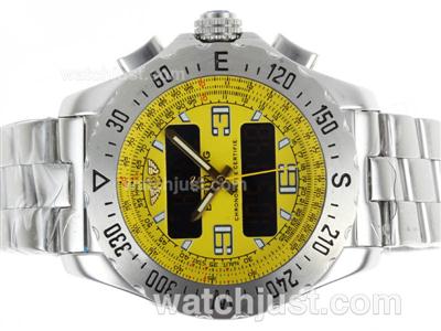 Breitling Emergency Digital Player with Yellow Dial S/S