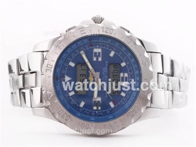 Breitling Emergency with Blue Dial-Digital Display S/S