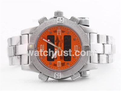 Breitling Emergency with Orange Dial-LCD Digital Display