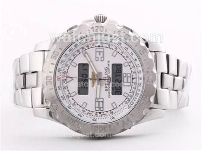 Breitling Emergency with White Dial-Digital Display S/S