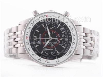 Breitling Montbrillant Working Chronograph Black Dial-Lady Size