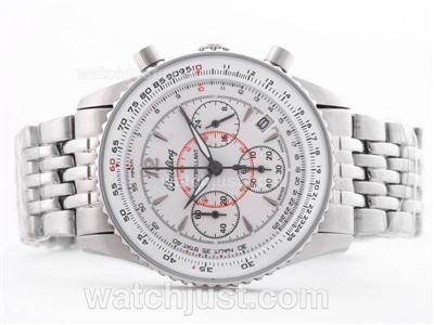 Breitling Montbrillant Working Chronograph White Dial-Lady Size