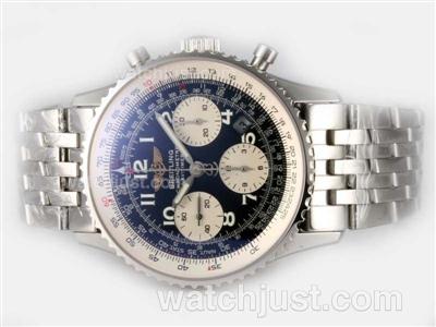 Breitling Navitimer Chronograph Swiss Valjoux 7750 Movement Black Dial With Number Marking
