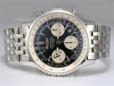 Breitling Navitimer Chronograph Swiss Valjoux 7750 Movement with Black Dial