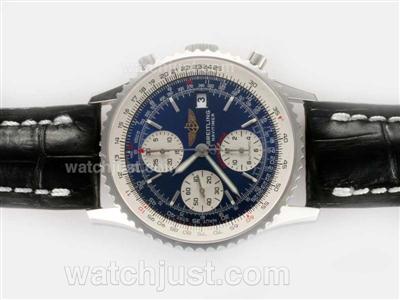 Breitling Navitimer Chronograph Swiss Valjoux 7750 Movement with Blue Dial-Deployment Buckle
