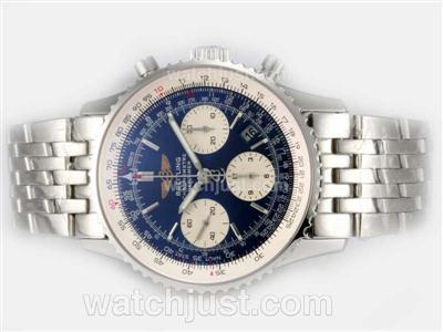 Breitling Navitimer Chronograph Swiss Valjoux 7750 Movement with Blue Dial