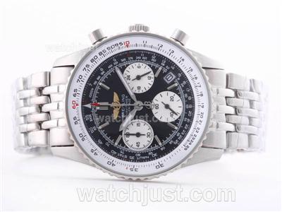 Breitling Navitimer Working Chronograph Black Dial with Stick Marking-Lady Size