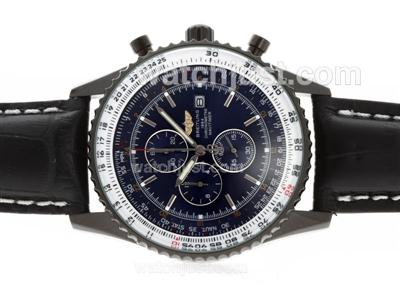 Breitling Navitimer Working Chronograph PVD Case with Blue Dial