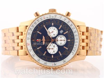 Breitling Navitimer Working Chronograph Rose Gold Case Blue Dial S/S