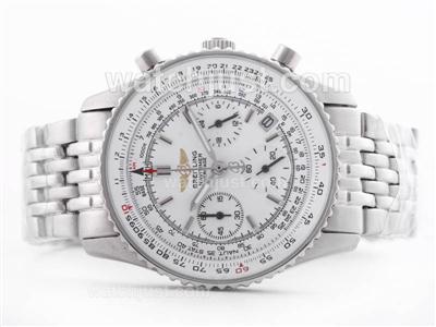 Breitling Navitimer Working Chronograph White Dial with Stick Marking-Lady Size