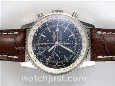 Breitling Navitimer World Chronograph Swiss Valjoux 7750 Movement with Black Dial-Deployment Buckle