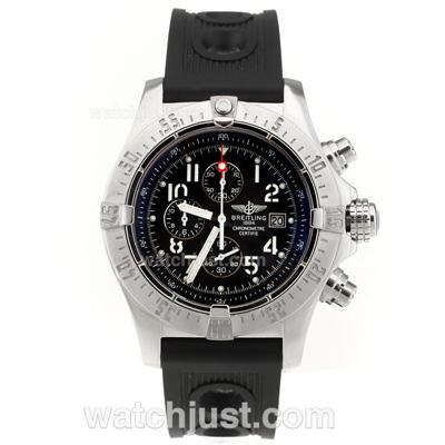 Breitling Skyland Avenger Working Chronograph with Black Dial-Rubber Strap