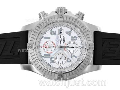 Breitling Super Avenger Chronograph Swiss Valjoux 7750 Movement with White Dial-49mm Version