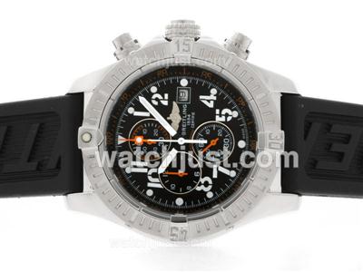 Breitling Super Avenger Working Chronograph Black Dial with Orange Needles