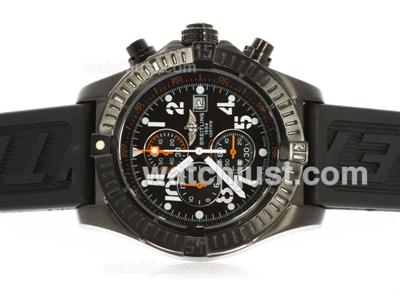 Breitling Super Avenger Working Chronograph PVD Case Black Dial with Orange Needles