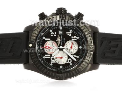 Breitling Super Avenger Working Chronograph PVD Case Black Dial with Red Needles