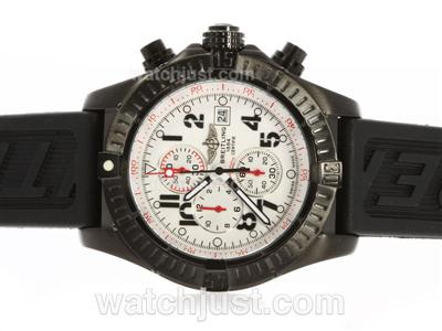 Breitling Super Avenger Working Chronograph PVD Case White Dial with Red Needles