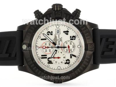 Breitling Super Avenger Working Chronograph PVD Case with White Dial