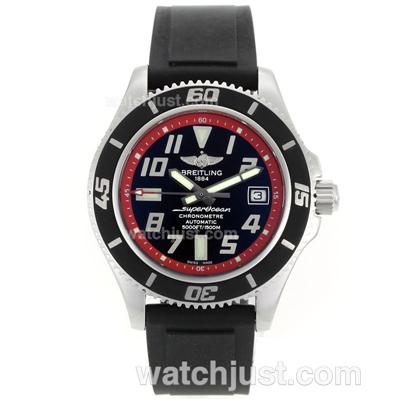 Breitling Super Ocean Steelfish Swiss ETA 2824 Movement with Black Dial-Red Inner Bezel