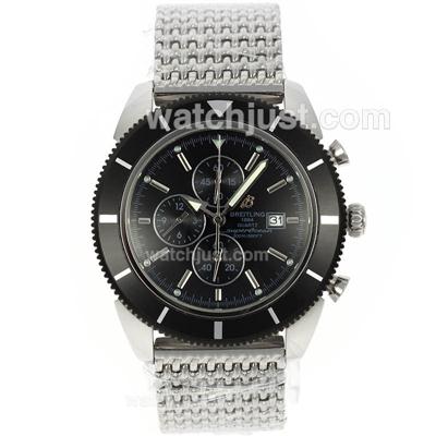 Breitling Super Ocean Working Chronograph with Black Dial and Bezel S/S