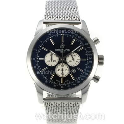 Breitling Transocean Working Chronograph with Black Dial S/S