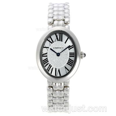 Cartier Baignoire Roman Markers with White Dial S/S