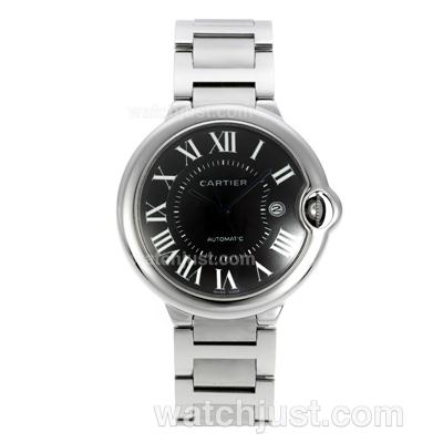 Cartier Ballon bleu de Cartier Automatic Roman Markers with Black Dial-Sapphire Glass S/S